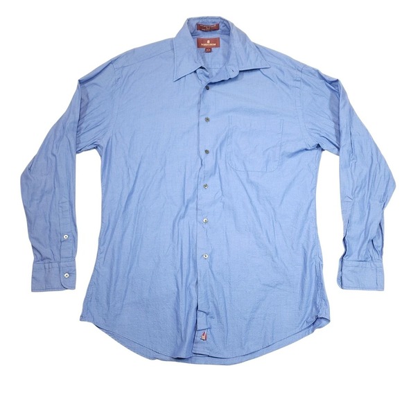 Nordstrom Other - Nordstrom Dress Shirt Mens 15 34/35 Blue Herringbone Twill Cotton Malaysia